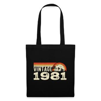 Jahrgang 1981 Retro 1981 Geburtstagsgeschenk - Stoffbeutel - Schwarz - Vorne