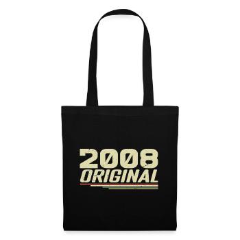 Né en 2008 Vintage 2008 Anniversaire Rétro 2008 - Sac en tissu - noir - Devant