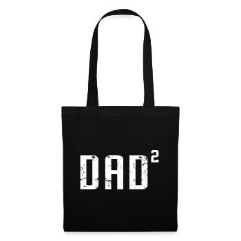 DAD von 2 - lustige Vatertagsgeschenk - Papa zwei Kinder - Stoffbeutel - Schwarz - Vorne