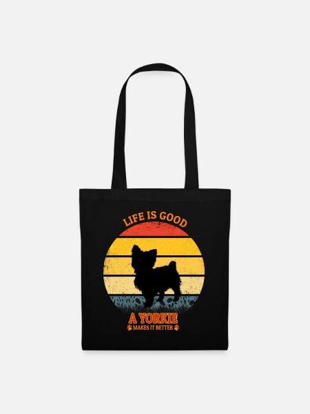 Life Is Good A Yorkie Makes It Better - Stoffbeutel - Schwarz