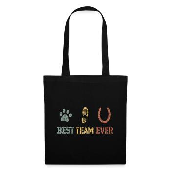 Hund Pferd Team Love - Stoffbeutel - Schwarz - Vorne
