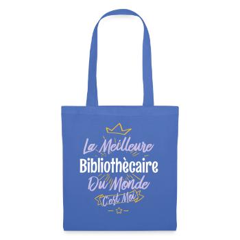 La meilleure bibliothècaire du monde - Sac en tissu - bleu pâle - Devant