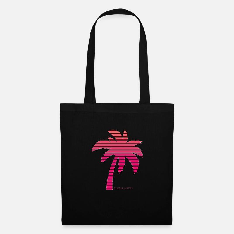 Sommer Synthwave 80s Retro Palm - Stoffbeutel - Schwarz