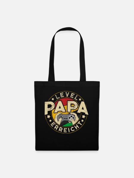Level PAPA Erreicht - Stoffbeutel - Schwarz