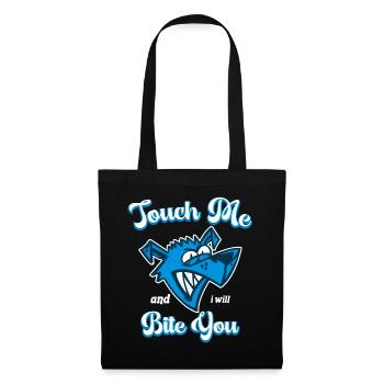 Touchez-moi et je vous mordrai drôles d’animaux graphique - Sac en tissu - noir - Devant