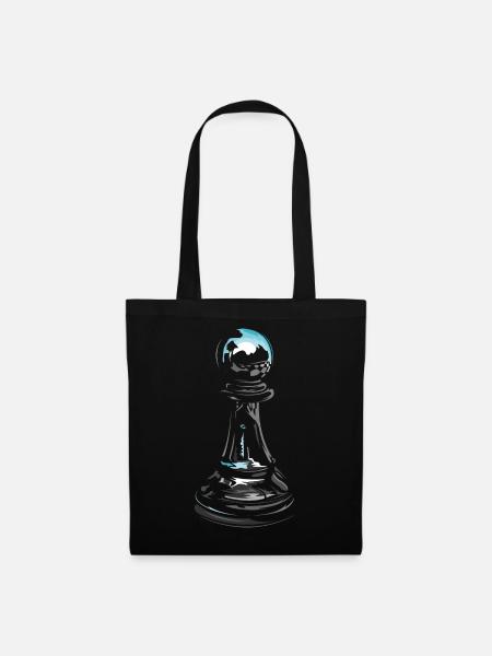Schach Bauer Pawn Schachspieler Logo Schachverein - Stoffbeutel - Schwarz