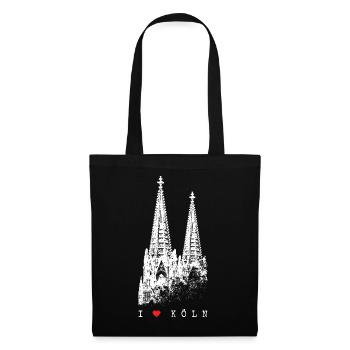 I Love Cologne Cologne Skyline Cologne Cathedral Silhouette - Tote Bag - black - Front