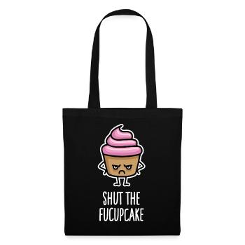 Lustige Cupcake Sprüche Shut the fucupcake fuck up - Stoffbeutel - Schwarz - Vorne