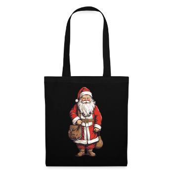 Père Noël rétro Art Noël Design - Sac en tissu - noir - Devant