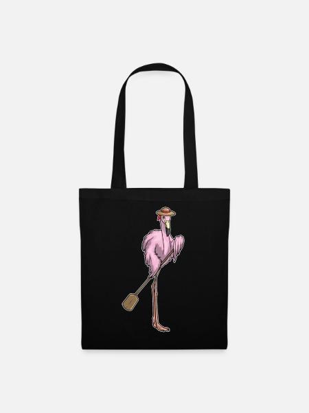 Flamingo Paddel - Stoffbeutel - Schwarz