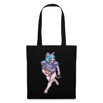 Sphynx Cat Sport de football américain - Sac en tissu - noir - Devant