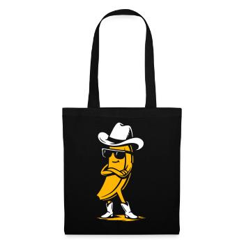 Banane cow-boy avec attitude - Sac en tissu - noir - Devant