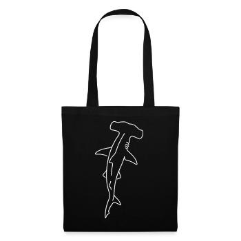 Hammerhead Shark Outline Line Drawing - Tote Bag - black - Front