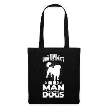 Ne sous-estimez jamais les propriétaires de chiens âgés - Sac en tissu - noir - Devant