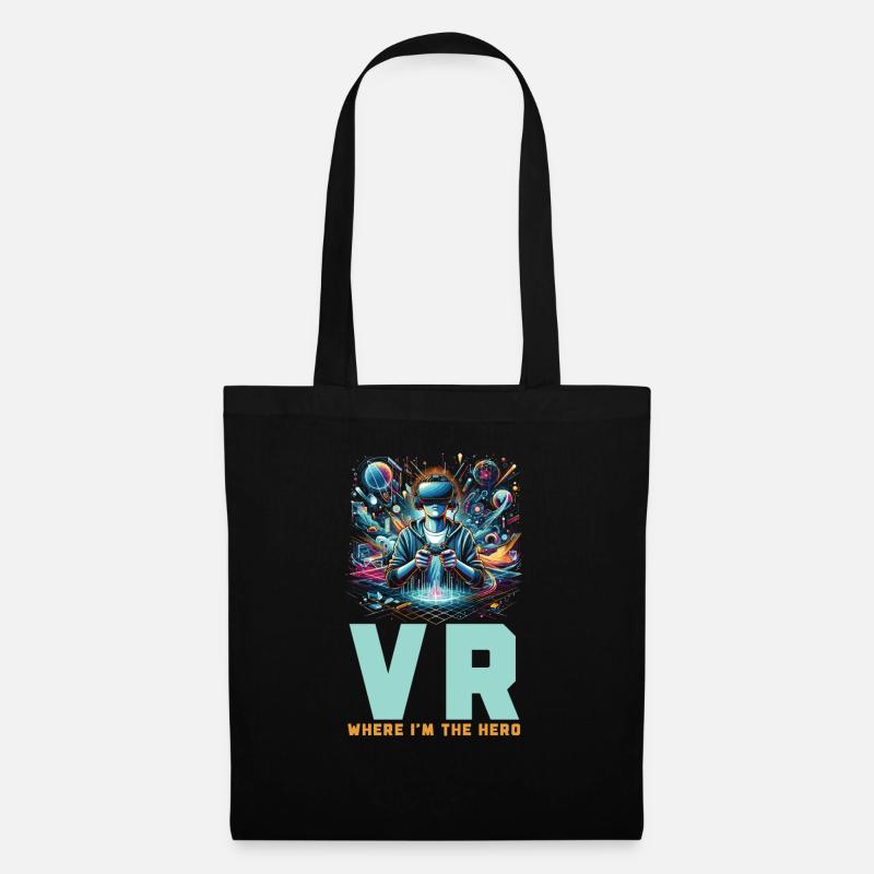 Vr-gamer Vr-gaming-videospiel-spieler Nerd - Stoffbeutel - Schwarz