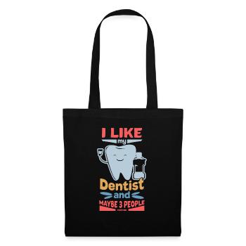 J’aime mon dentiste et peut-être 3 personnes - Sac en tissu - noir - Devant