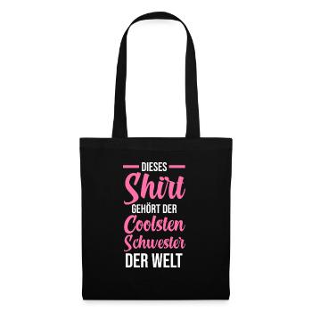 Coolste Schwester der Welt - Stoffbeutel - Schwarz - Vorne