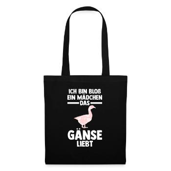 Gans Gänse - Stoffbeutel - Schwarz - Vorne