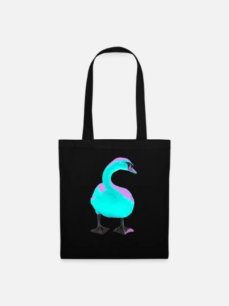 Schwan - Stoffbeutel - Schwarz