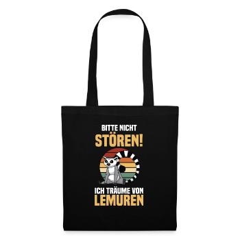 Lemur - Stoffbeutel - Schwarz - Vorne