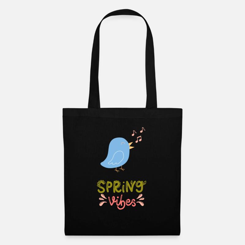 Spring Vibes - Frühling - Stoffbeutel - Schwarz