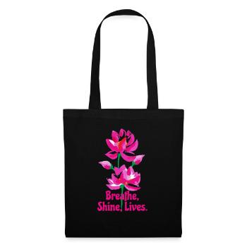 Watercolor Lotus Flowers - Tote Bag - black - Front