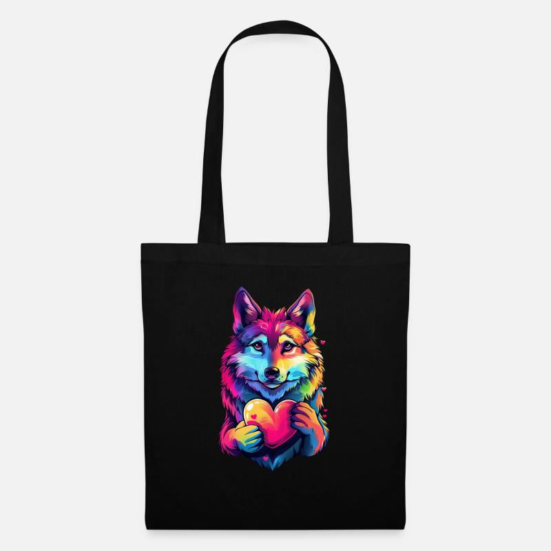 Wolf - Stoffbeutel - Schwarz