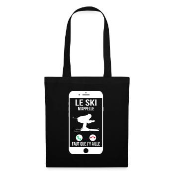 Le ski m'appelle - Faut que j'y aille - Sac en tissu - noir - Devant