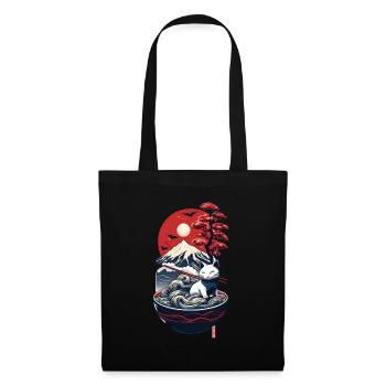 Japanese ramen cat - Sac en tissu - noir - Devant