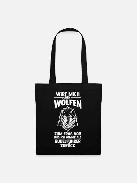 Tier Waldtier Wolf - Stoffbeutel - Schwarz
