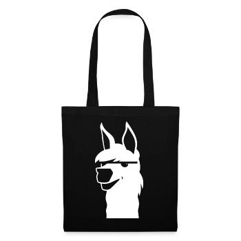 Lama Drôle Silhouette Effronté Amusant Lamas - Sac en tissu - noir - Devant