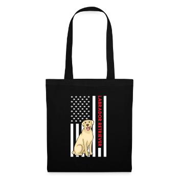 Labrador Retriever Us Flag - Tote Bag - black - Front