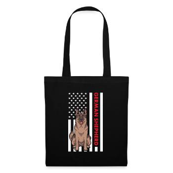 German Shepherd Us Flag - Tote Bag - black - Front