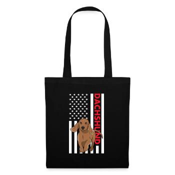 Dachshund Us Flag - Tote Bag - black - Front