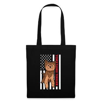 Yorkshire Terrier Us Flag - Sac en tissu - noir - Devant