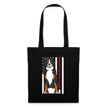 Bernese Mountain Dog Us Flag - Tote Bag - black - Front