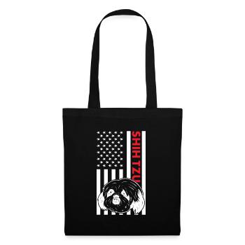 Shih Tzu Us Flag - Tote Bag - black - Front