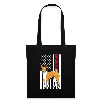 Chien Basenji Us drapeau - Sac en tissu - noir - Devant