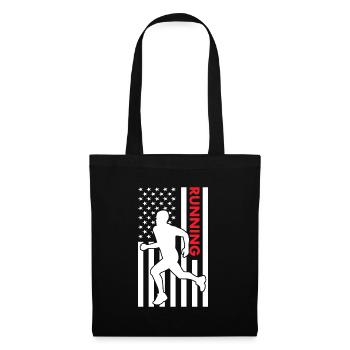 Sport Us Flag Running - Stoffbeutel - Schwarz - Vorne