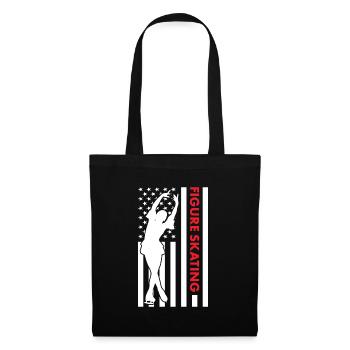 Sport Us Flag Figure Skating - Stoffbeutel - Schwarz - Vorne