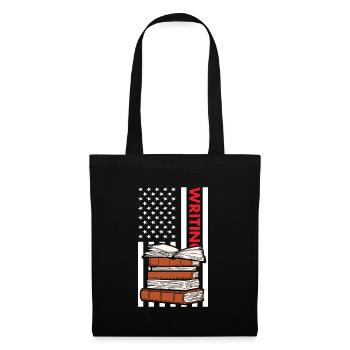 Écrivain Nous Flag Écriture - Sac en tissu - noir - Devant