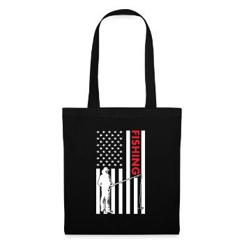 Fisher Us Flag Pêche - Sac en tissu - noir - Devant