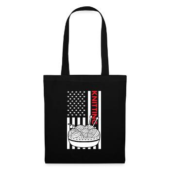 Knitter Us Flag Knitting - Tote Bag - black - Front
