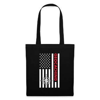 Geocacher Us Flag Geocaching - Tote Bag - black - Front