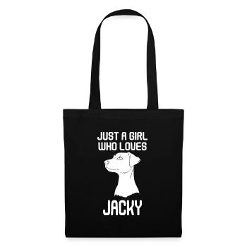 jacky jack russel just a girl who loves - Stoffbeutel - Schwarz - Vorne