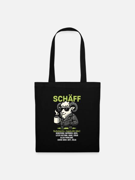 Schaf Spruch Schäff Lustig Geschenkidee Schafe - Stoffbeutel - Schwarz