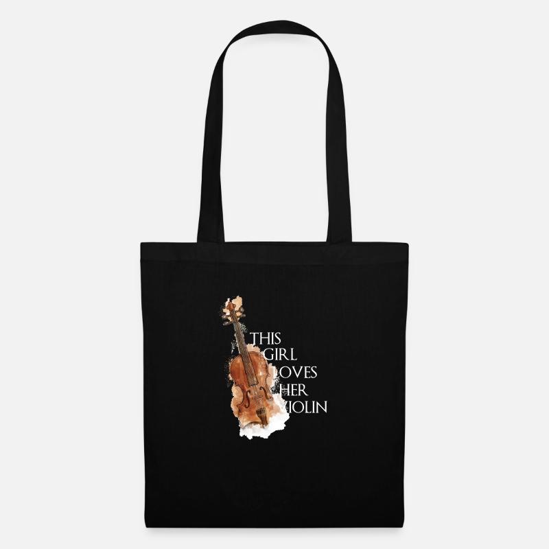 Dieses Mädchen liebt ihre Violine - Stoffbeutel - Schwarz