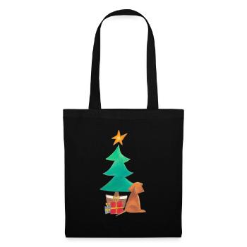 Chien de Noël - Sac en tissu - noir - Devant