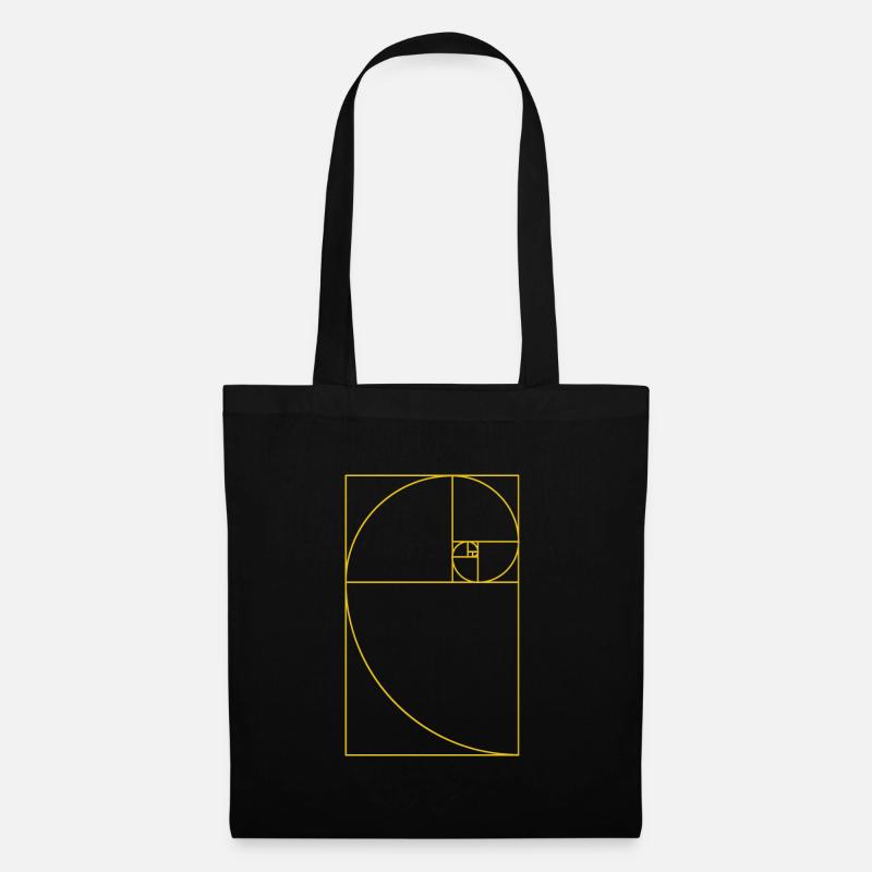 Spiral Geschenk Fibonacci Folge Mathe Lehrer - Stoffbeutel - Schwarz