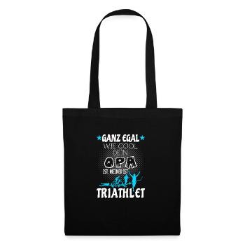 Kinder Triathlon T-Shirt - Opa ist Triathlet - Stoffbeutel - Schwarz - Vorne